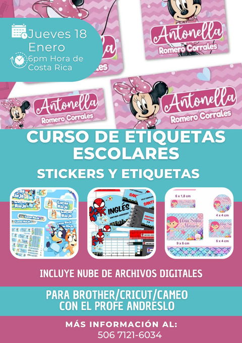 Curso de Etiquetas Escolares y Stickers 2024