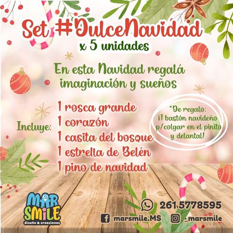 Set Dulce Navidad  x 5 unidades