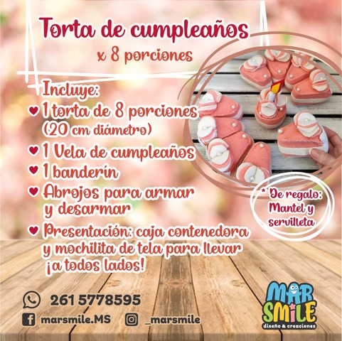 Torta de cumpleaños x 8 porciones
