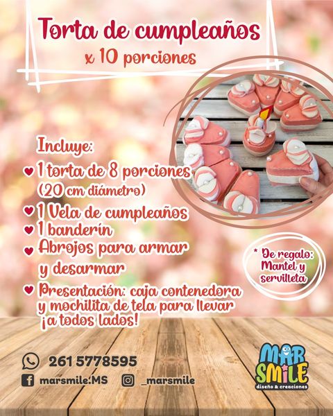 Torta #Feliz Cumple x 10 porciones