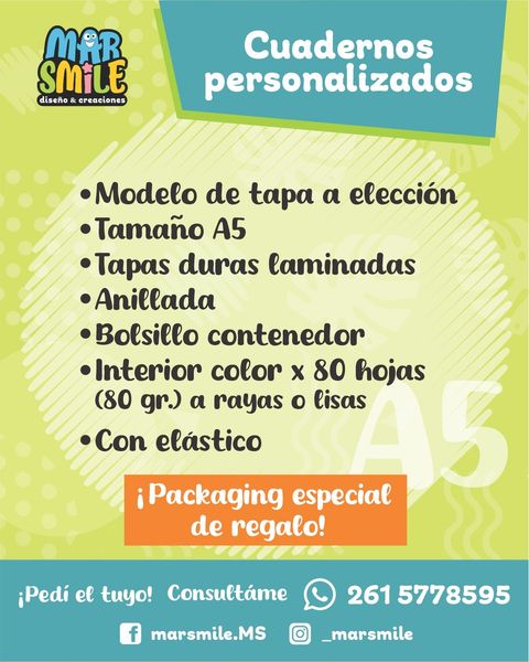 Cuadernos A5 con elástico personalizado