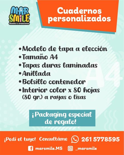 Cuaderno A4 personalizado