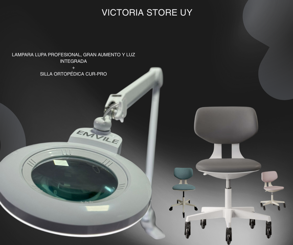 KIT LAMPARA DE LUPA Y LUZ INTEGRADA + SILLA CUR-PRO