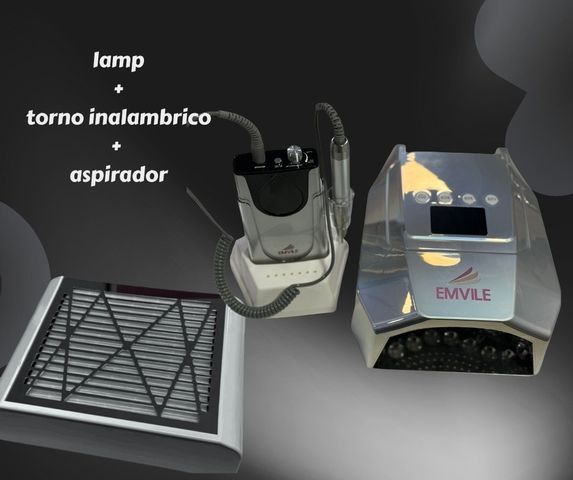 ASPIRADOR + LAMPARA CABINA UV LED + TORNO INALAMBRICO