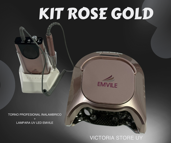 KIT LAMP + TORNO INALAMBRICO ROSE GOLD 