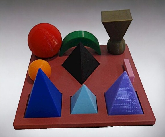 Sólidos Gramaticales Con Bandeja - Montessori