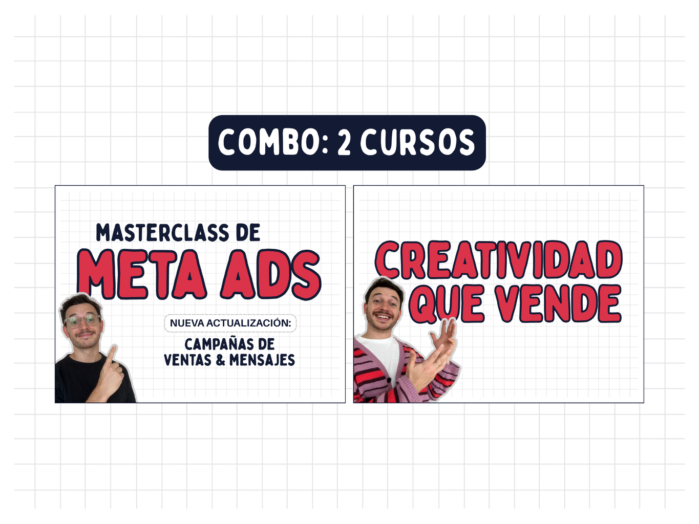 Portada del combo Masterclass Meta Ads y Creatividad que vende