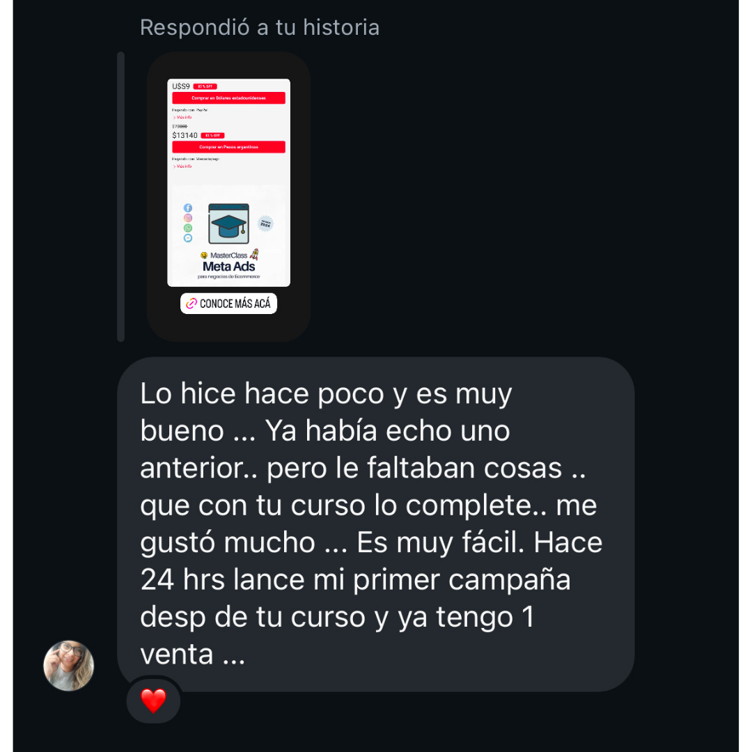Testimonio de una alumna que lanzó su campaña y consiguió una venta en las primeras 24 horas