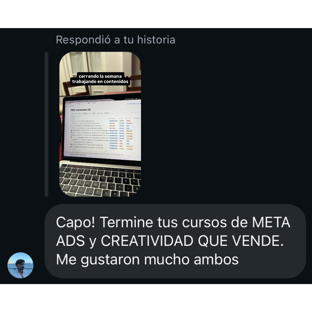 Testimonio de una alumna sobre Meta Ads y Creatividad que vende