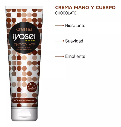 Iyosei SkinCare Crema Hidratante para Manos y Cuerpo Chocolate con Manteca de Cacao 240g