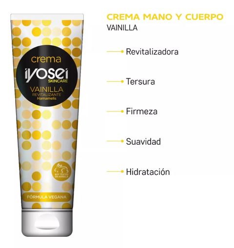 Iyosei SkinCare Crema Revitalizante para Manos Y Cuerpo Vainilla 240g