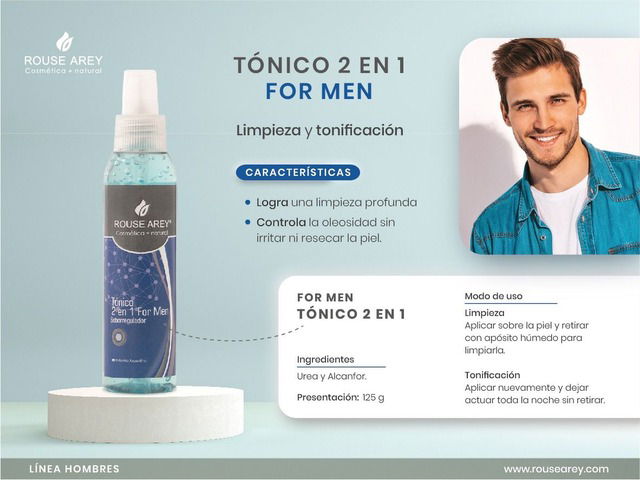 Rouse Arey Tónico 2 en 1 For Men Seborregulador