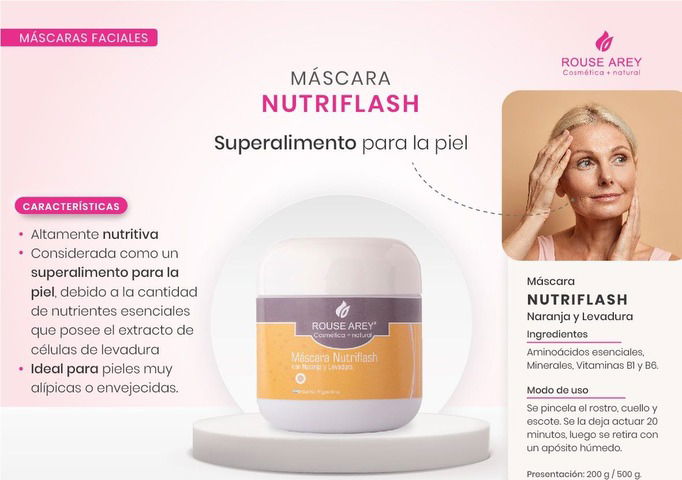 Rouse Arey Máscara Nutriflash con Naranja y Levadura