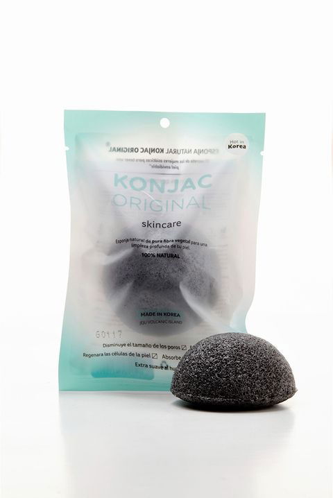 KONJAC ORIGINAL-Esponja Facial con Cenizas Activas de Bambú Natural