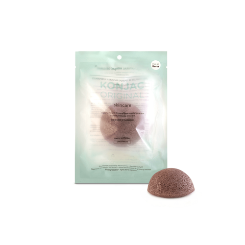 KONJAC ORIGINAL-Esponja Facial con Fina Arcilla Roja Francesa Natural