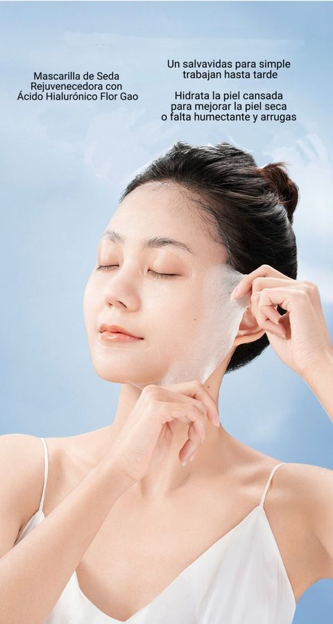 Máscara facial ácido hialurónico tipo seda