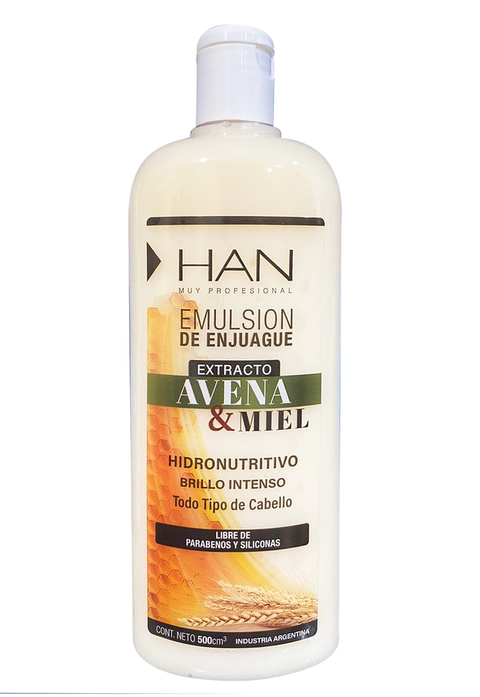 HAN Emulsión de Enjuague Extracto Avena y Miel 500ml