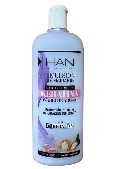 HAN Emulsión de Enjuague Keratina & Oro de Argán 500ml