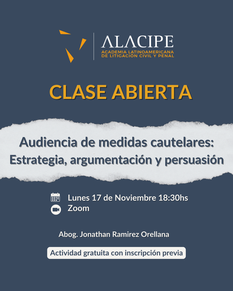 CLASE ABIERTA: AUDIENCIA DE MEDIDAS CAUTELARES