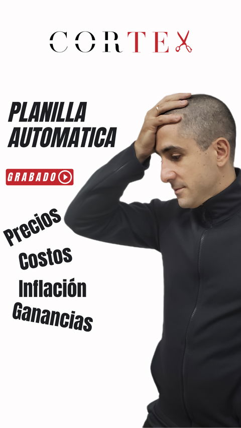 Curso Online Grabado: Planilla Automática De Costos y Precios Para Fabricación y Venta De Indumentaria