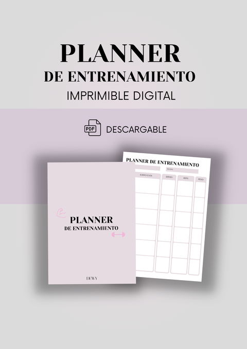 Planner de Entrenamiento PDF Descargable Imprimible