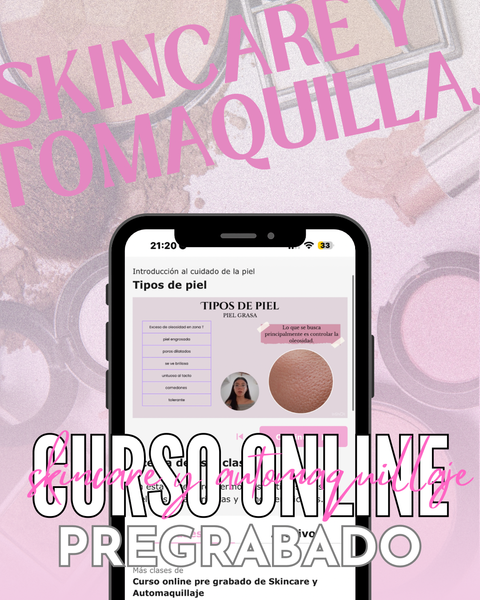Curso online pre grabado de Skincare y Automaquillaje