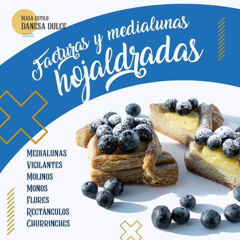 Facturas y medialunas HOJALDRADAS (masa danesa dulce)