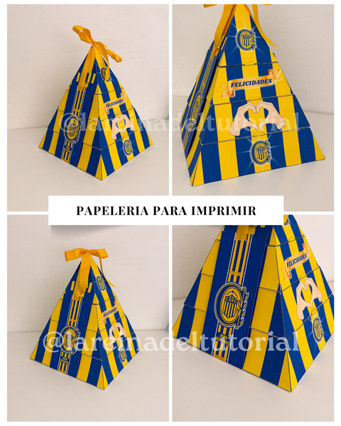 CAJA PIRAMIDE ROSARIO CENTRAL 27X27X7 CM