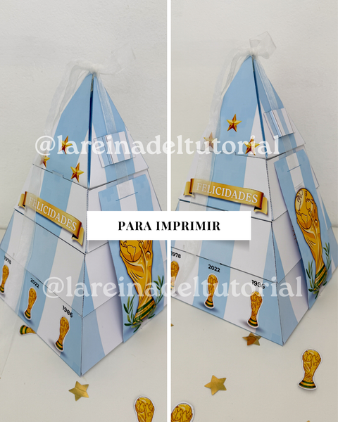 CAJA PIRAMIDE ARGENTINA 18,X18,5X6,5 CM