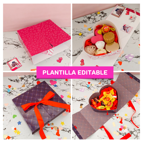 CAJA CORAZÓN SOPRESA PLANTILLA EDITABLE