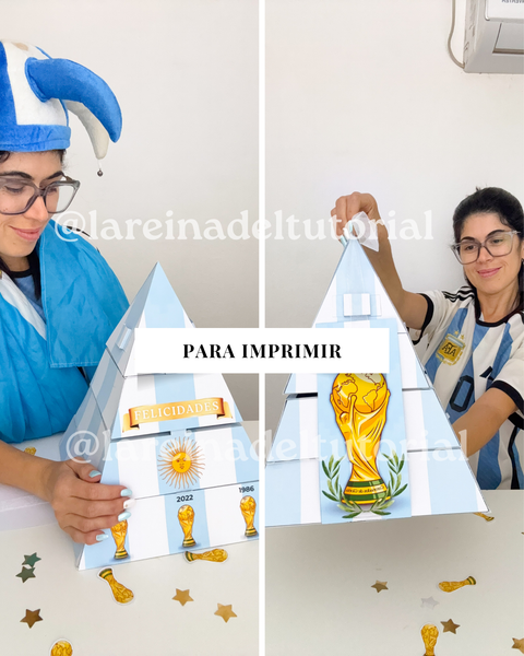 CAJA PIRAMIDE ARGENTINA de 27x27x7 cm (grande)