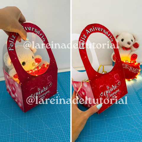 BOLSA ANIVERSARIO ROJA 14x11x27 cm