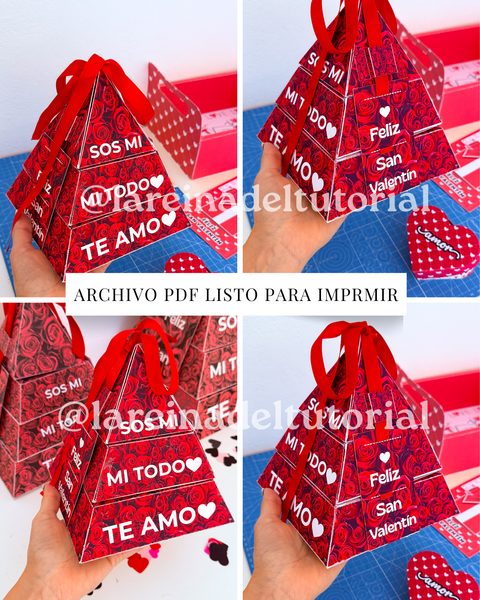 CAJA PIRAMIDE SAN VALENTIN MEDIANA (23X23X5)