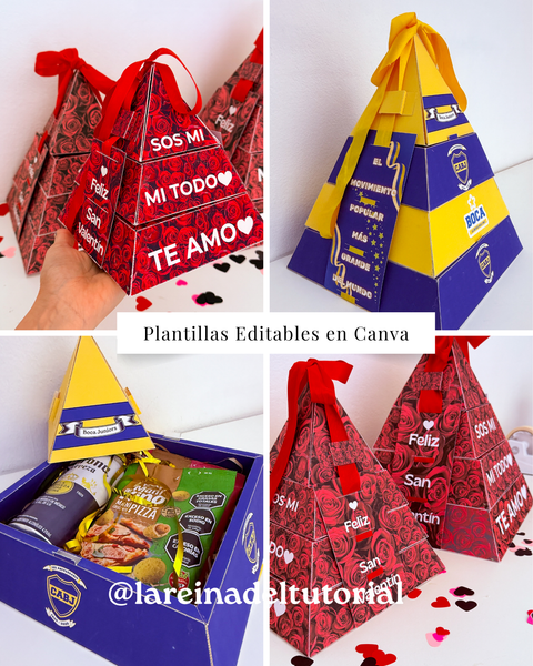 KIT DE PLANTILLA EDITABLE CAJA PIRAMIDE