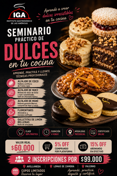 SEMINARIO PRESENCIAL DULCES EN TU COCINA LOMAS DE ZAMORA