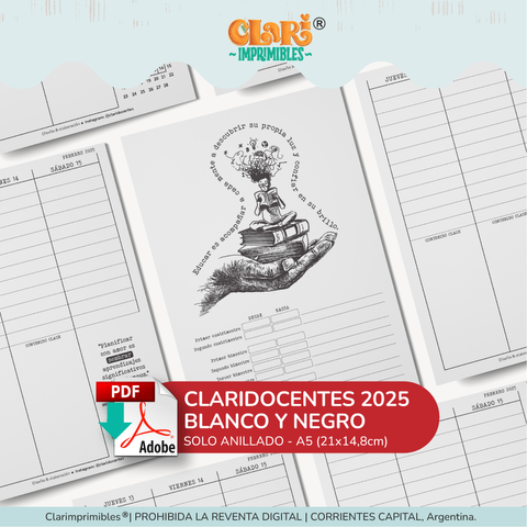 ClariDocente 2025 - 21x15cm BYN