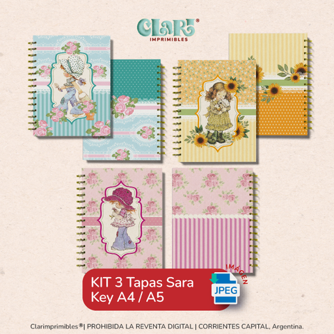 KIT 3 Tapas Sara Key A5/A4