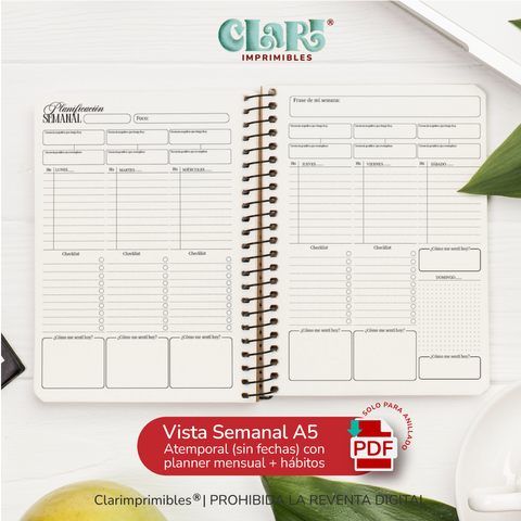 Vista Semanal A5 OldMoney (sin fecha)
