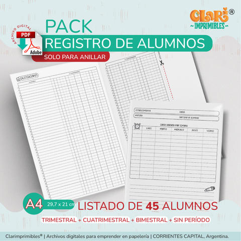 Registro de Alumnos A4