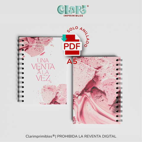Cuaderno Vendedoras A5 - ROSA PASTEL (solo anillado)