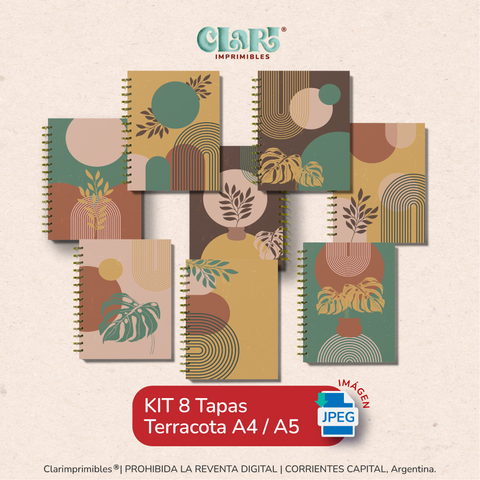 KIT 8 Tapas Terracotas A4/A5