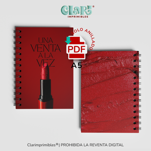 Cuaderno Vendedoras A5 - ROJO (solo anillado)