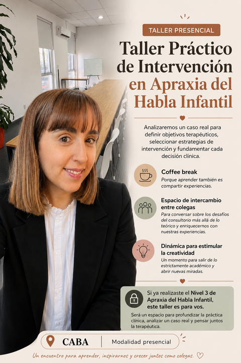 Taller Práctico de Intervención en Apraxia del Habla Infantil (Presencial) 