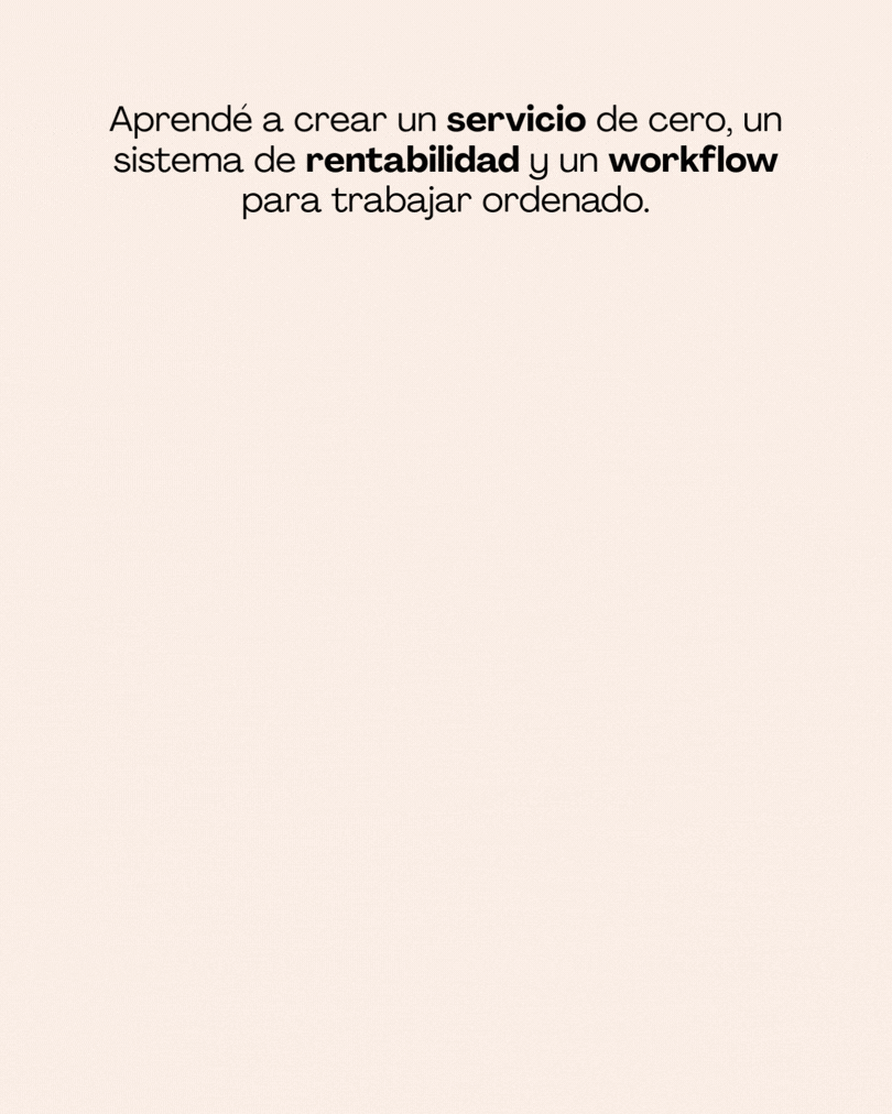 Aprendé a crear un servicio de cero, un sistema de rentabilidad y un workflow para trabajar ordenado.