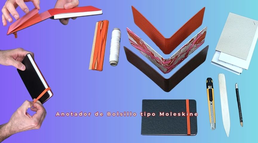 Anotador de Bolsillo tipo Moleskine + Variantes de Tapas y Materiales.