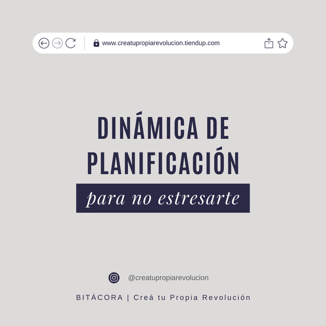 Dinámica de planificación para no estresarte