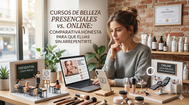Cursos de belleza presenciales vs. online: comparativa honesta para que elijas sin arrepentirte