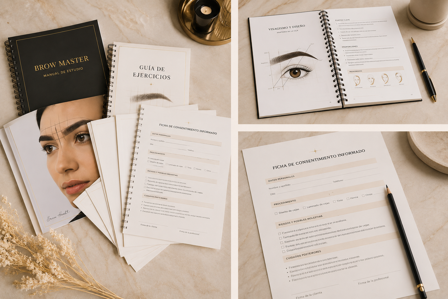 Manual de estudio, guía de ejercicios y fichas de consentimiento
