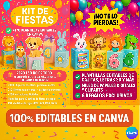 Kit Plantillas para CANVA Papeleria creativa