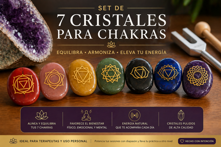 Sistema de 7 Resonadores de Cristal para Terapias con Diapasón